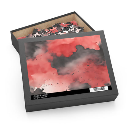 Black and Red Watercolor Puzzle (120, 252, 500-Piece)