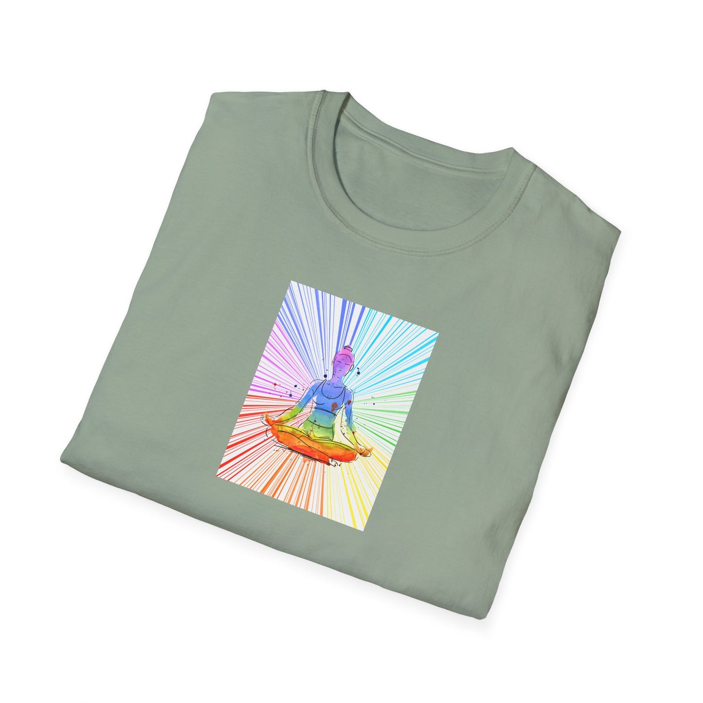Fractal Rainbow Yoga Unisex Softstyle T-Shirt