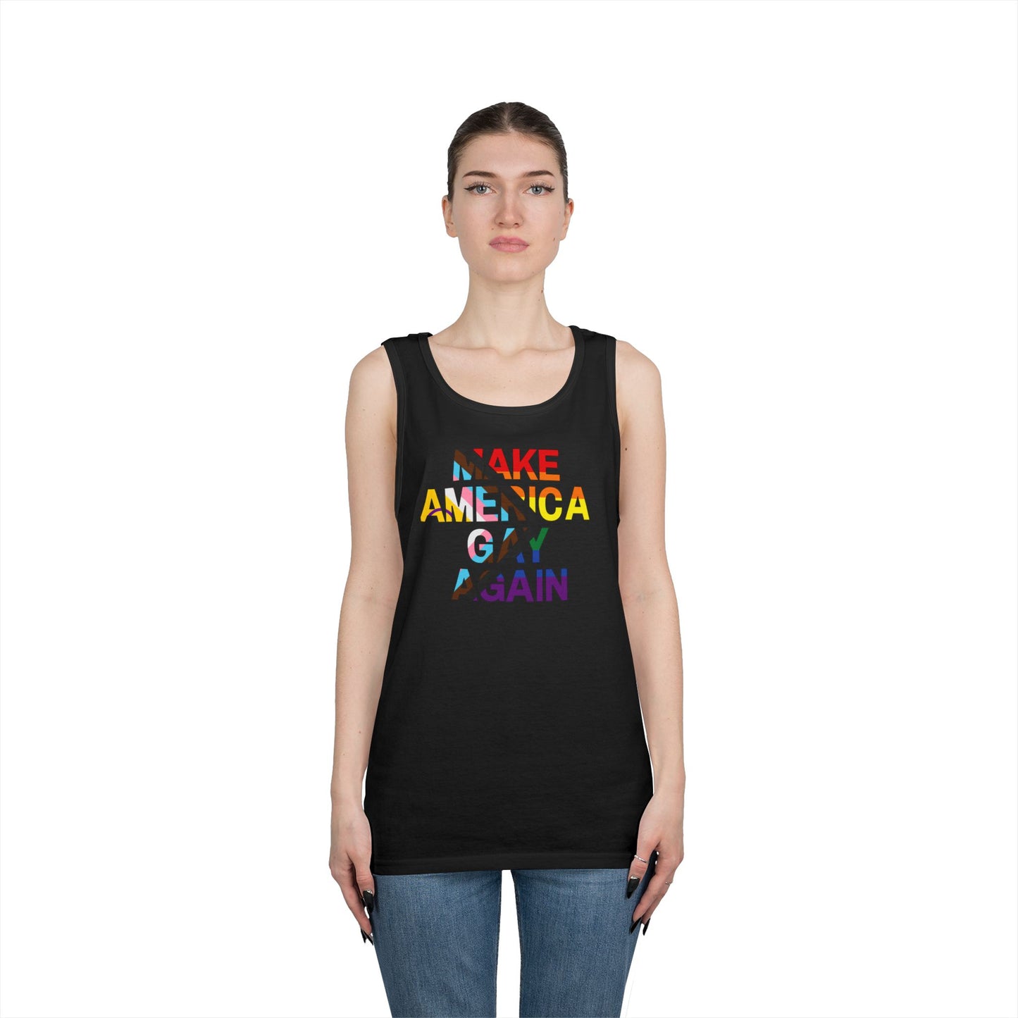 MAGA Make America Gay Again Unisex Heavy Cotton Tank Top