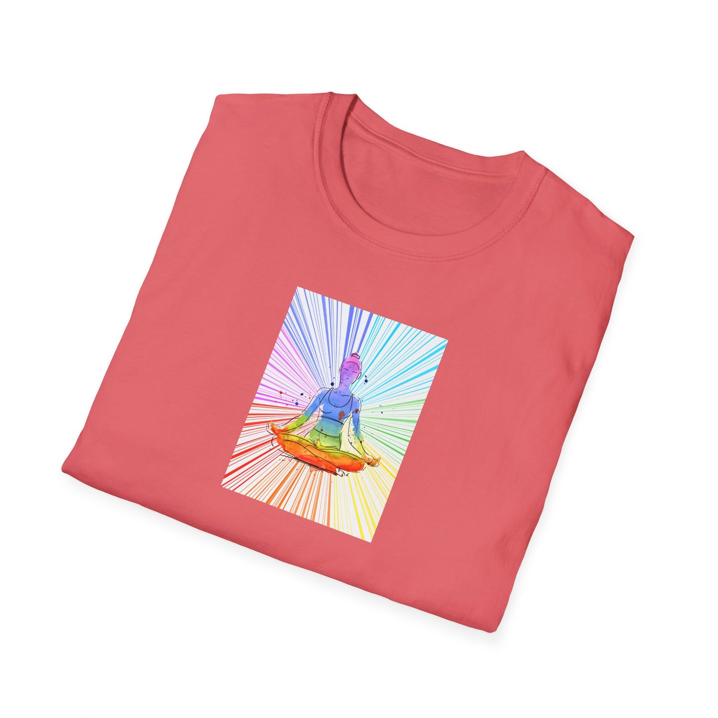 Fractal Rainbow Yoga Unisex Softstyle T-Shirt
