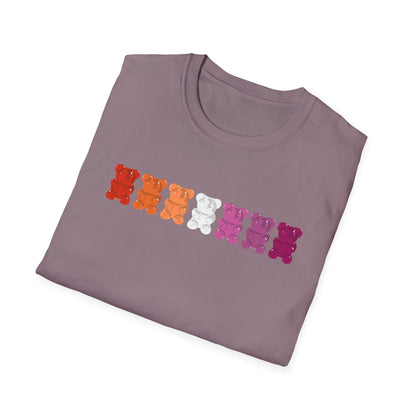 Lesbian Pride Gummy Bears Unisex Softstyle T-Shirt