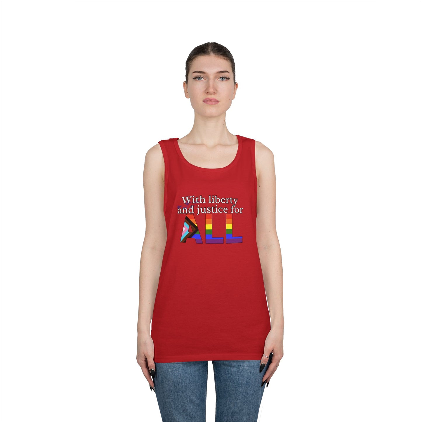 With Liberty and Justice for ALL Unisex Heavy Cotton Tank Top