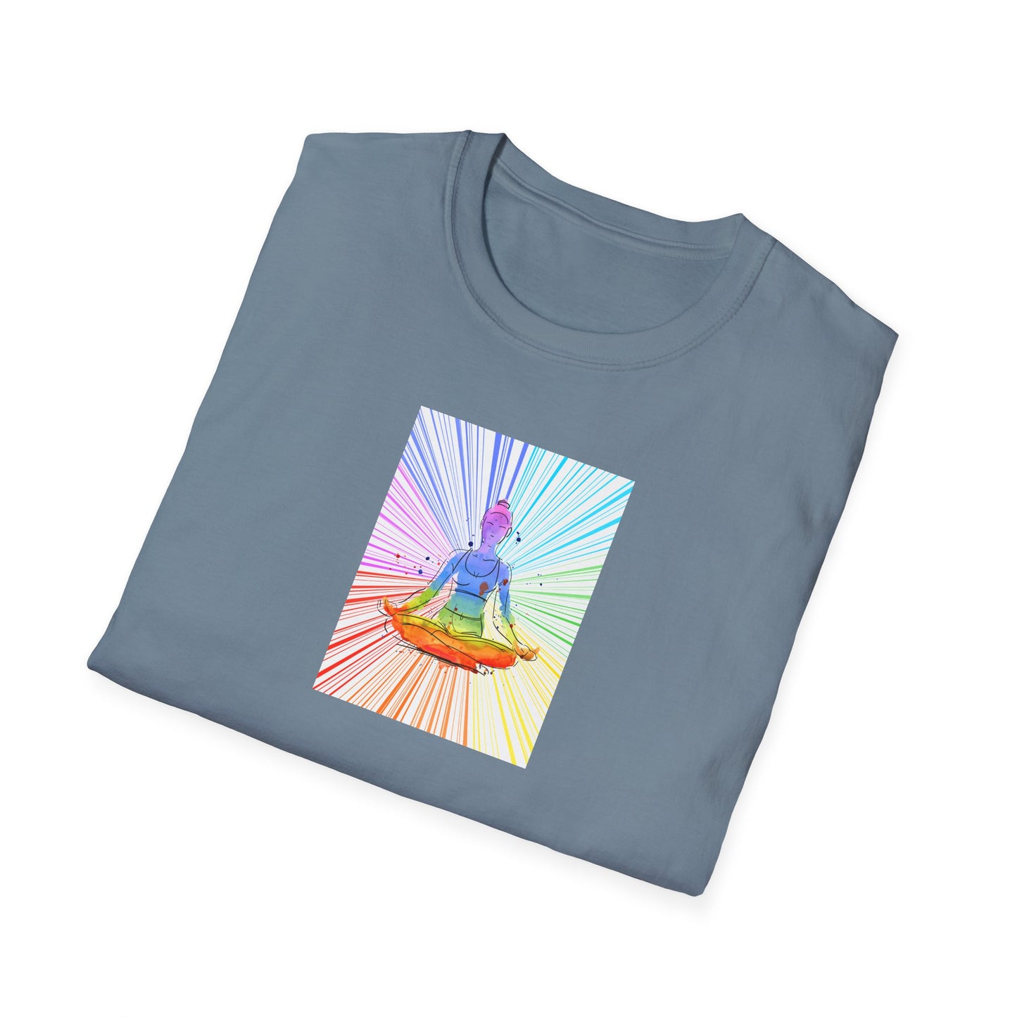 Fractal Rainbow Yoga Unisex Softstyle T-Shirt