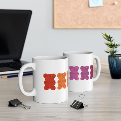 Lesbian Pride Gummy Bears Coffee Mug (11oz/15oz)