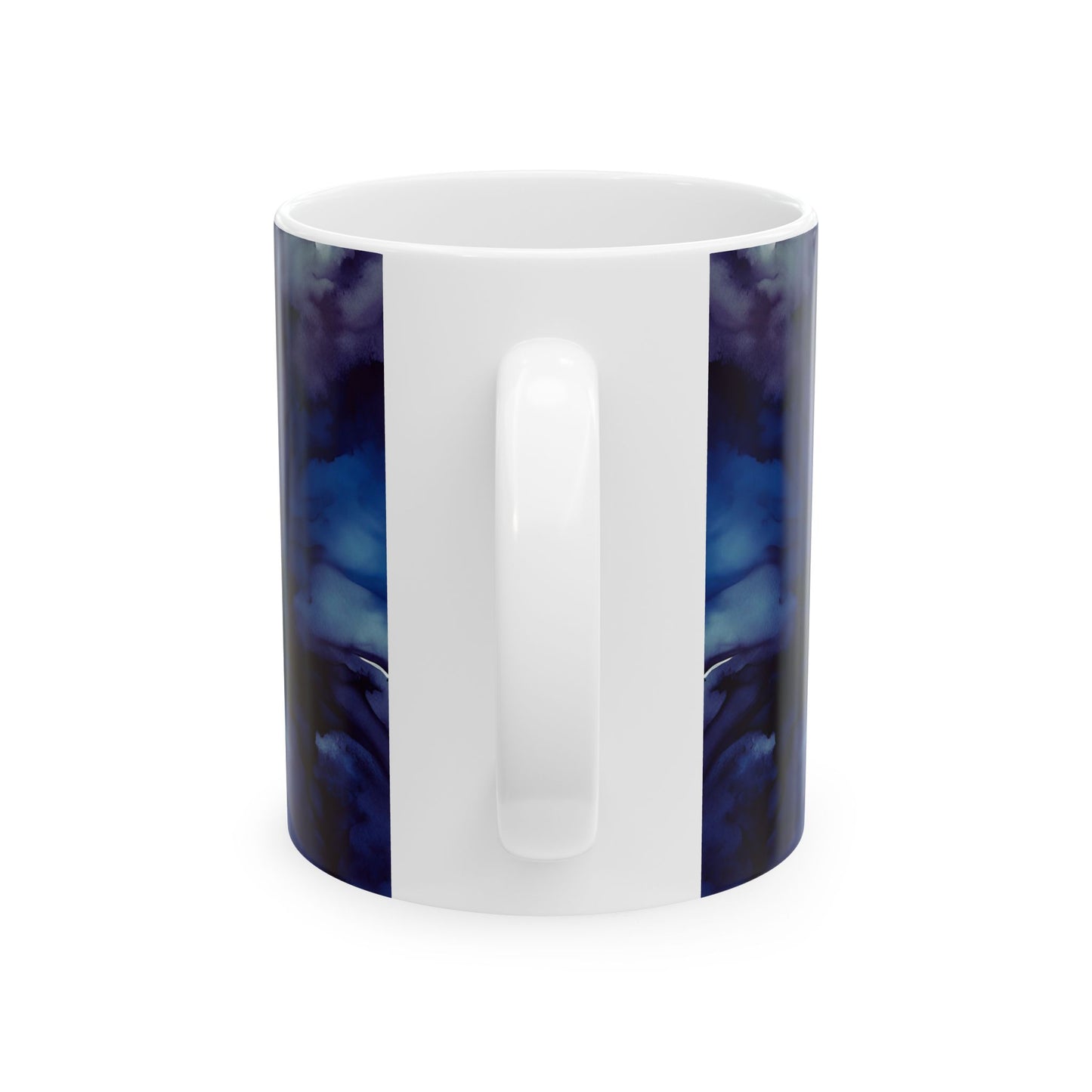 Deep Blue Watercolor Ceramic Mug, (11oz, 15oz)