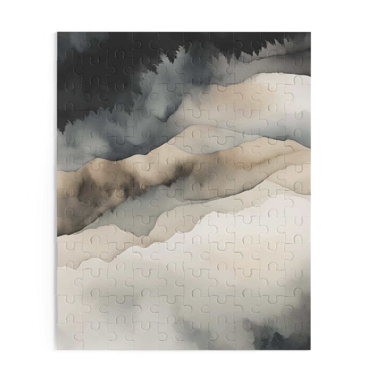 Dark Mountains Watercolor Puzzle (120, 252, 500-Piece)