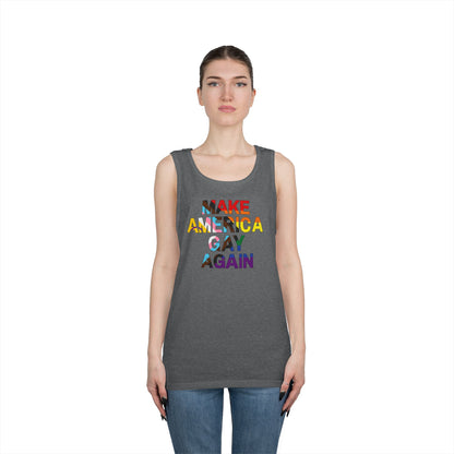 MAGA Make America Gay Again Unisex Heavy Cotton Tank Top