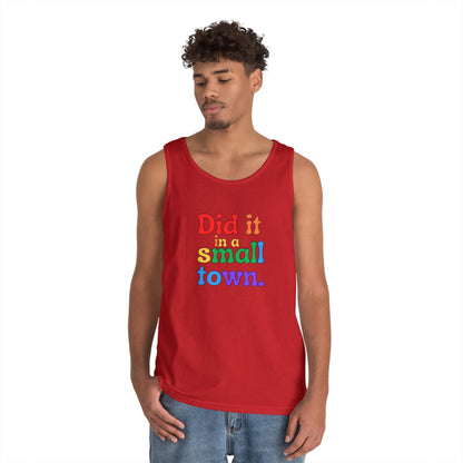 Rainbow Did It In A Small Town Unisex Heavy Cotton Tank Top