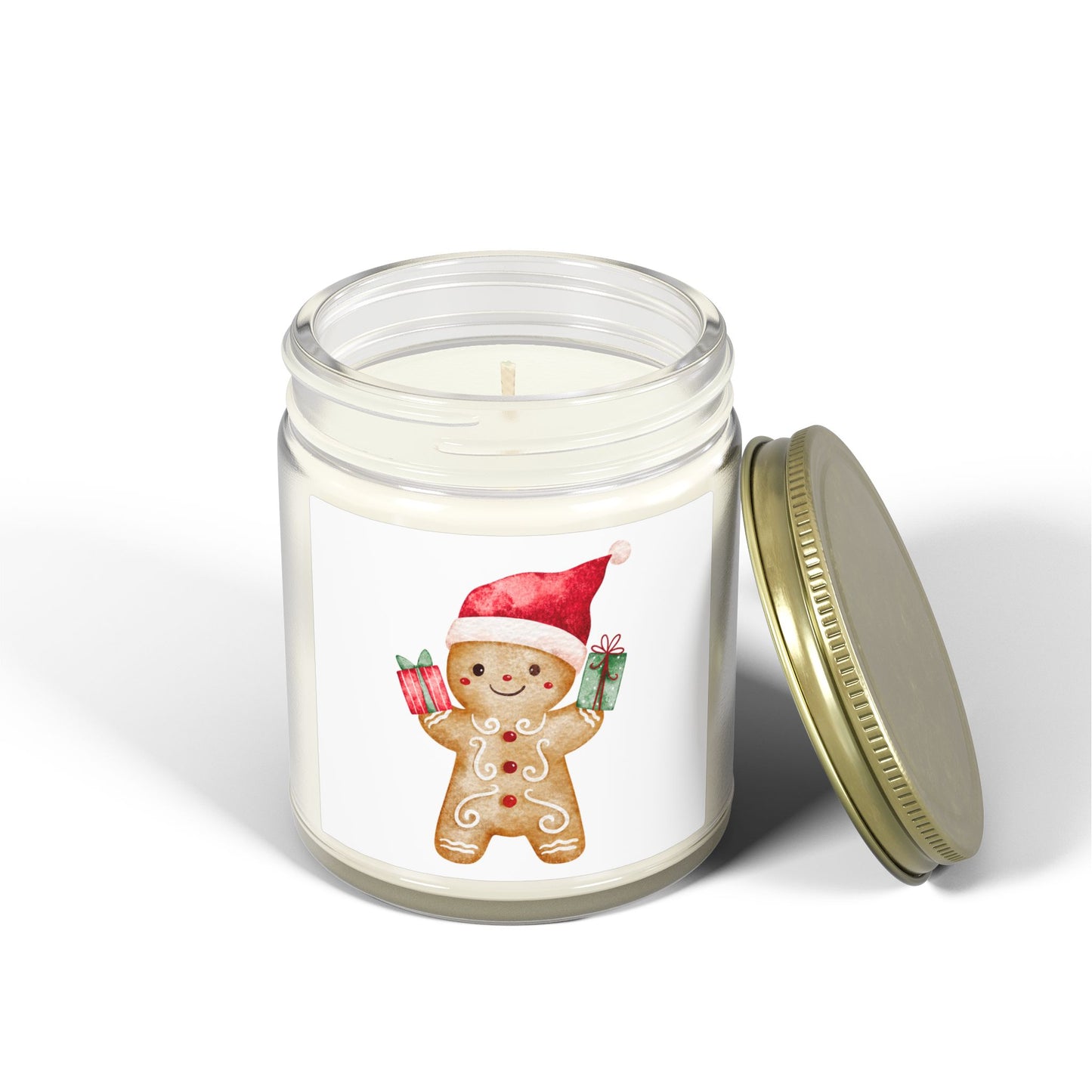 Gingerbread Boy Scented Candles, Coconut Apricot Wax (4oz, 9oz)