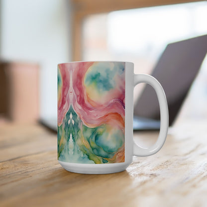 Watercolor Swirls Ceramic Mug, (11oz, 15oz)