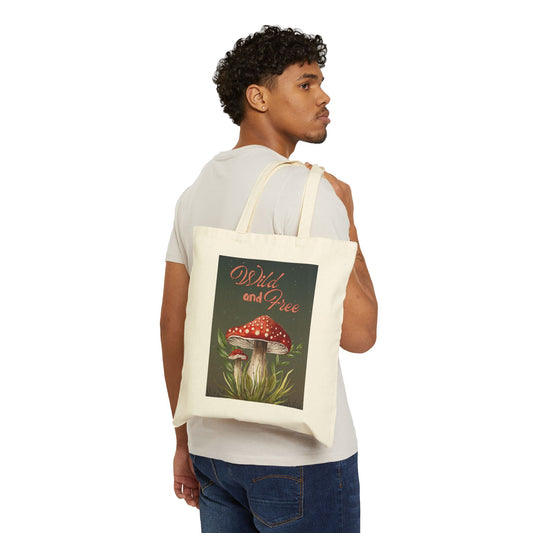 Wild and Free Cotton Canvas Tote Bag