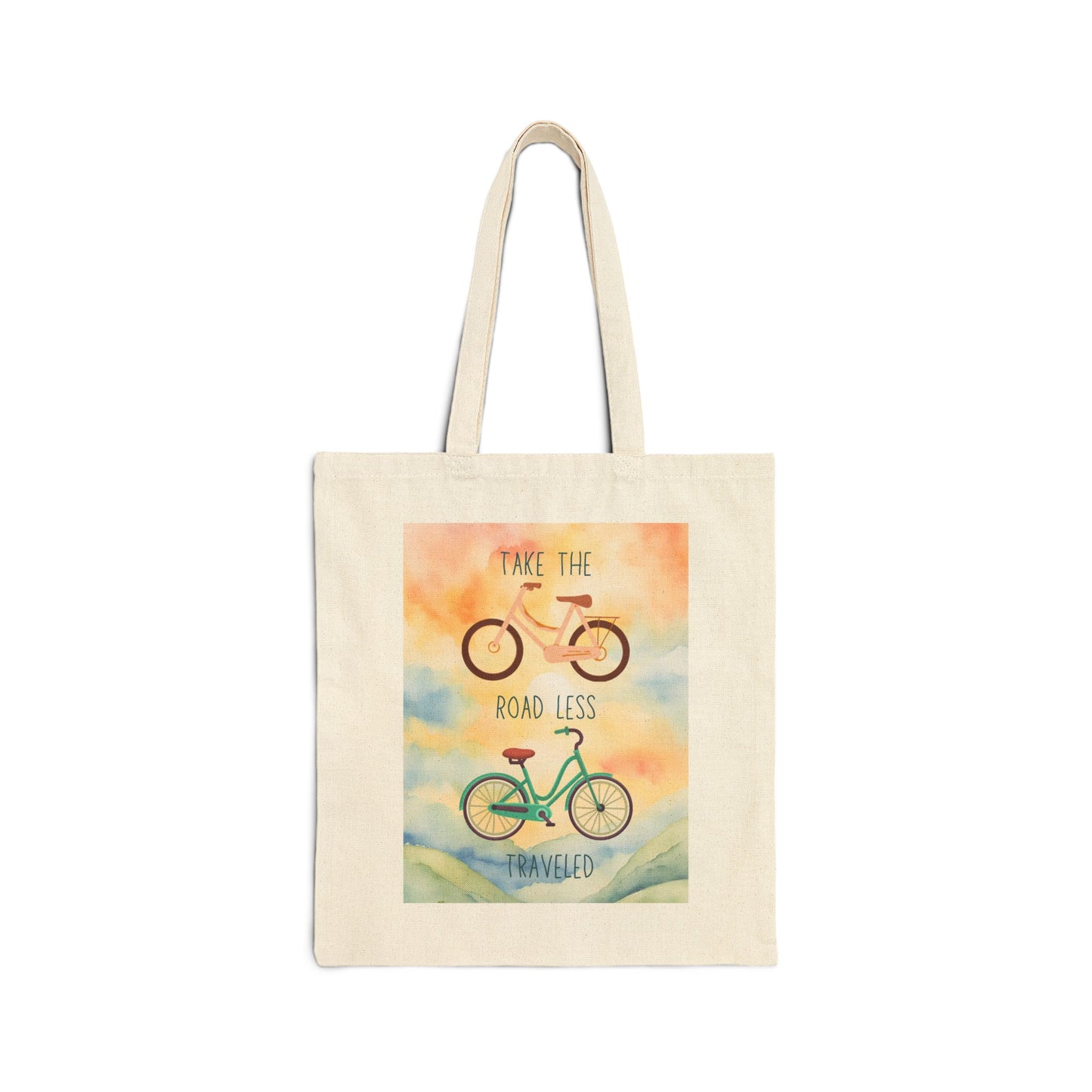 Take the Road Less Traveled Cotton Canvas Tote Bag