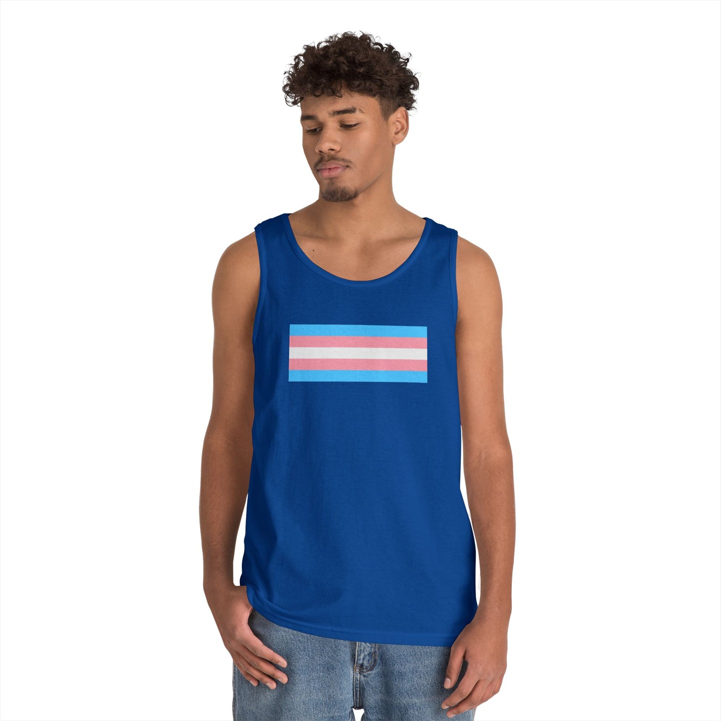 Trans Pride Flag Unisex Heavy Cotton Tank Top