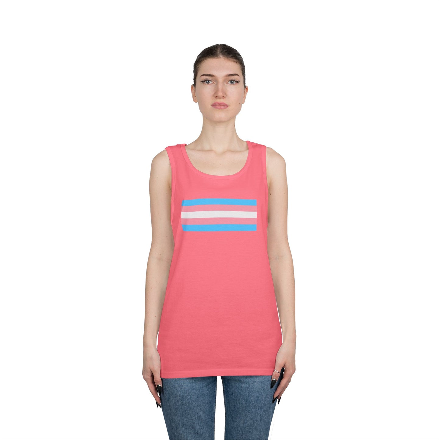 Trans Pride Flag Unisex Heavy Cotton Tank Top