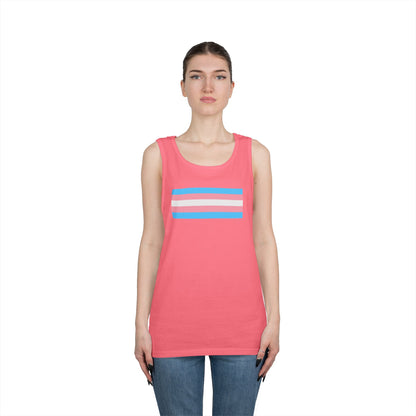 Trans Pride Flag Unisex Heavy Cotton Tank Top