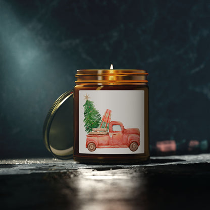 Old Red Truck Scented Candles, Coconut Apricot Wax (4oz, 9oz)