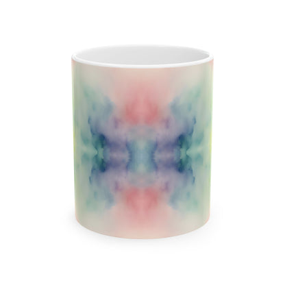 Watercolor Rainbow Ceramic Mug, (11oz, 15oz)