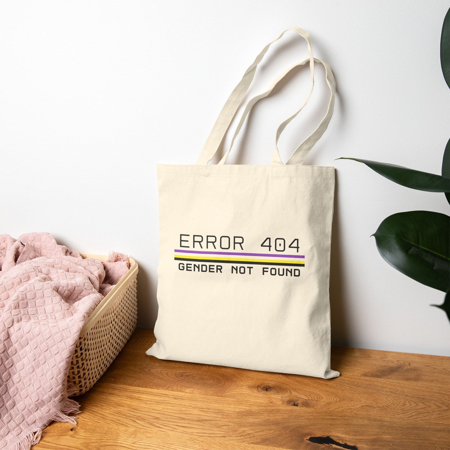 Error 404 Gender Not Found Pride Canvas Tote
