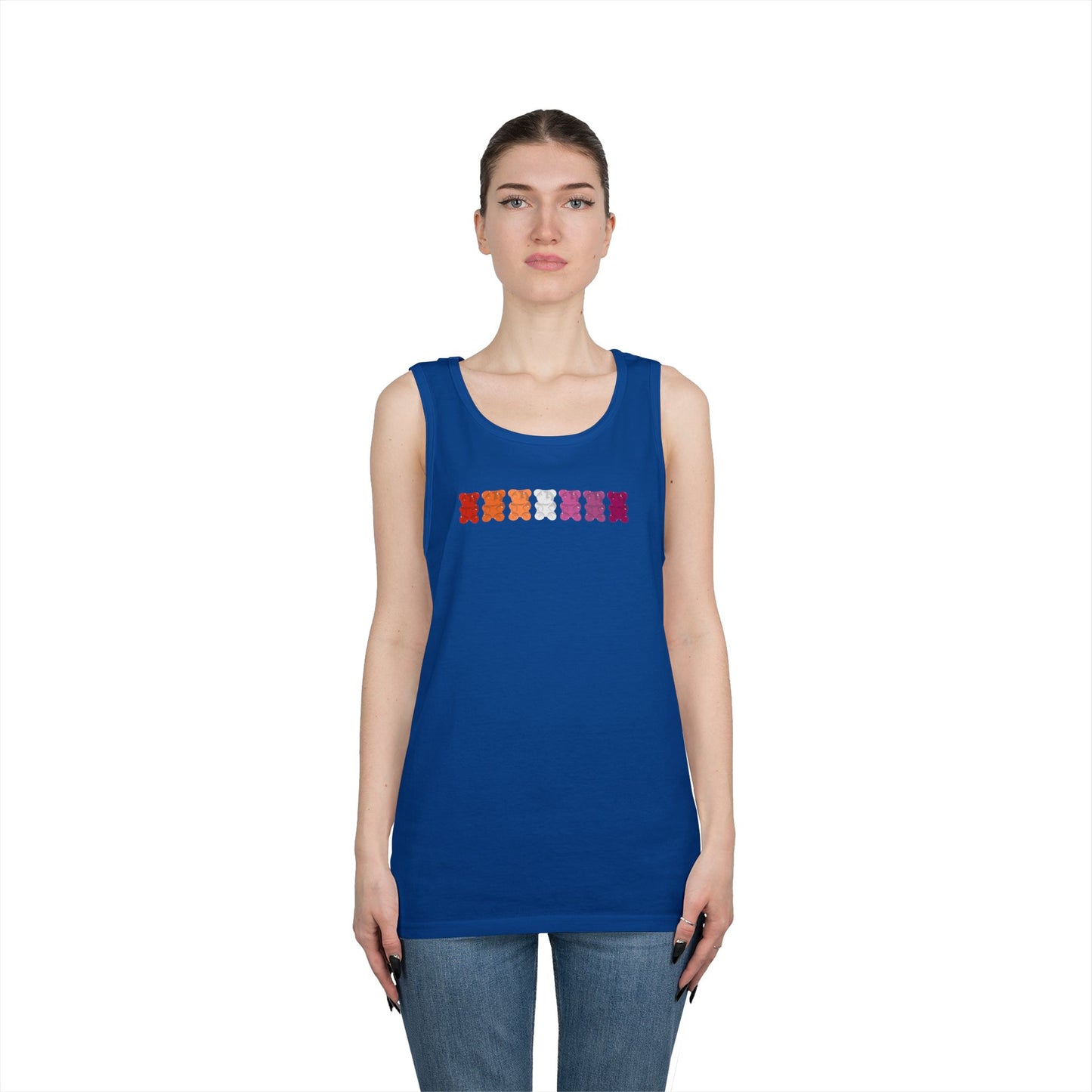 Lesbian Pride Gummy Bears Unisex Heavy Cotton Tank Top