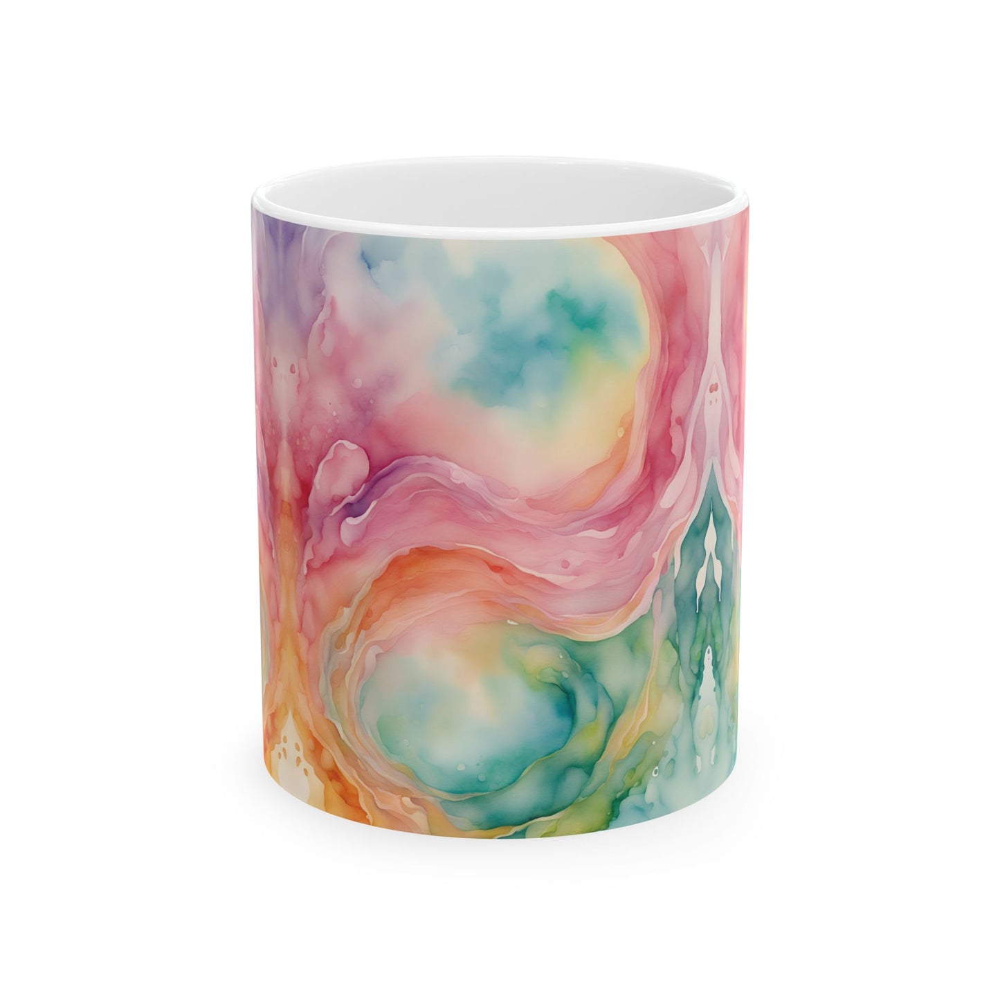 Watercolor Swirls Ceramic Mug, (11oz, 15oz)