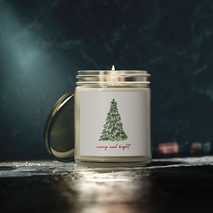 Merry and Bright Scented Candles, Coconut Apricot Wax (4oz, 9oz)