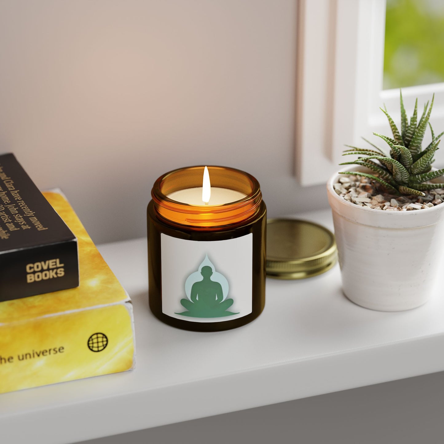 Yoga Mindful Meditation Scented Candles, Coconut Apricot Wax (4oz, 9oz)