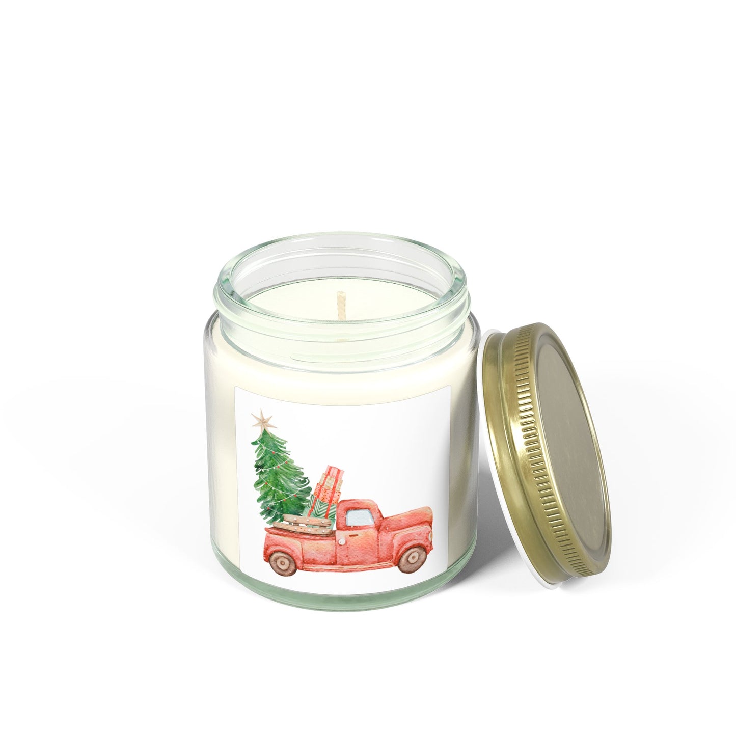 Old Red Truck Scented Candles, Coconut Apricot Wax (4oz, 9oz)