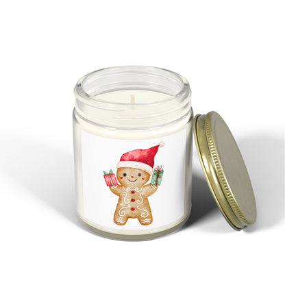Gingerbread Boy Scented Candles, Coconut Apricot Wax (4oz, 9oz)