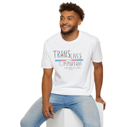 Trans Lives Are More Important Than Cis Feelings Unisex Softstyle T-Shirt