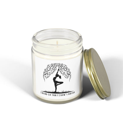 I Bend So That I Don't Break Yoga Scented Candles, Coconut Apricot Wax (4oz, 9oz)