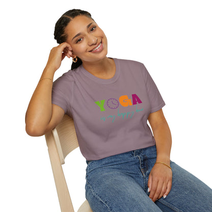 Yoga Is My Happy Hour Unisex Softstyle T-Shirt
