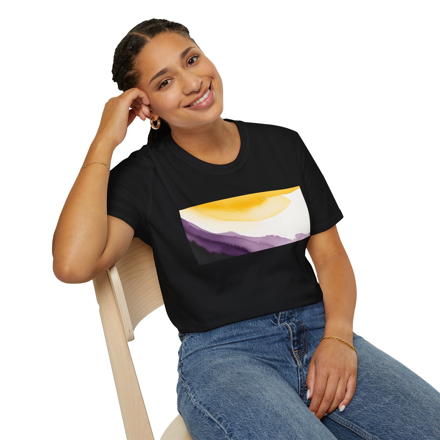 Nonbinary Pride Watercolor Unisex Softstyle T-Shirt