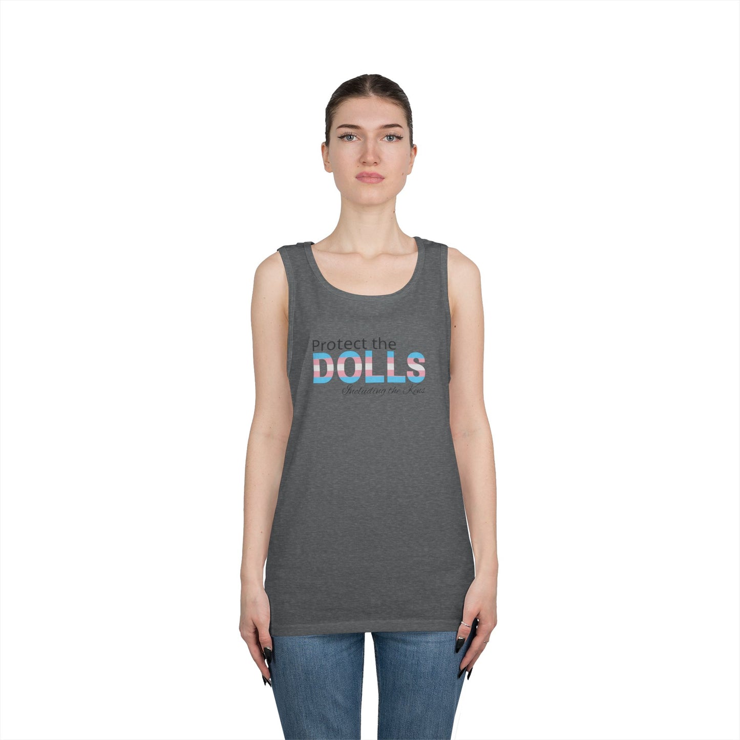 Protect the Dolls Including the Kens Unisex Heavy Cotton Tank Top