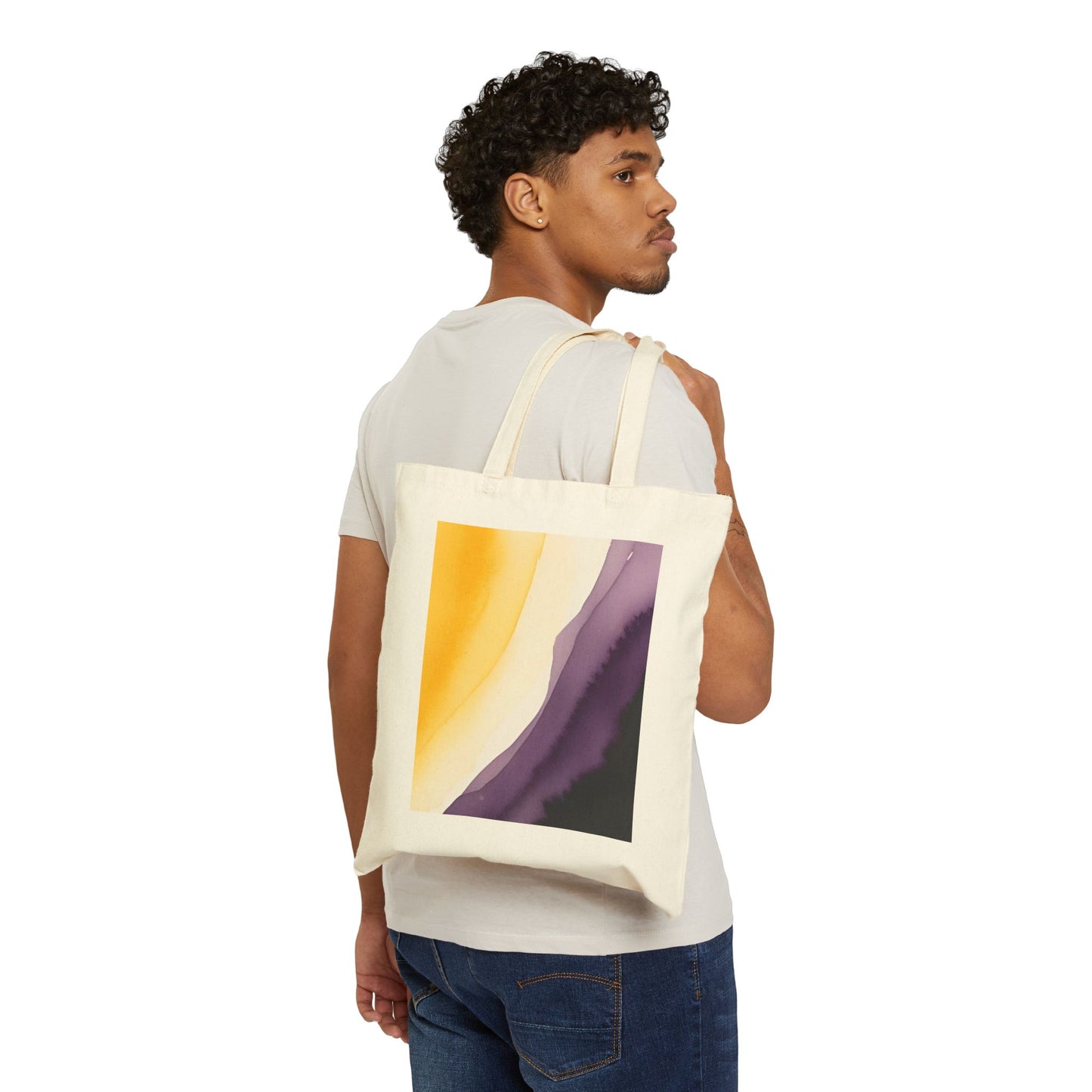 Nonbinary Watercolor Pride Canvas Tote