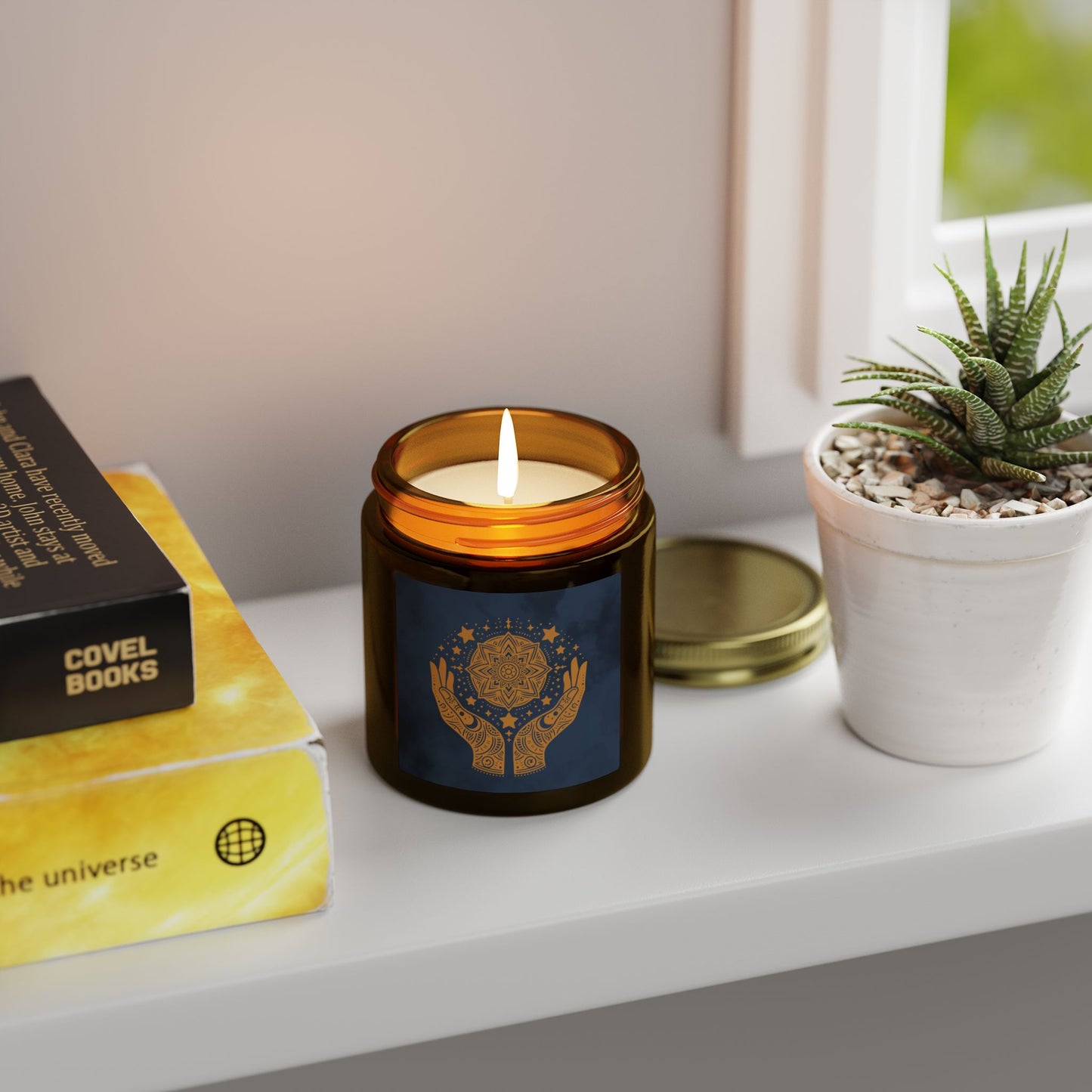 Cosmic Comforts Scented Candles, Coconut Apricot Wax (4oz, 9oz)