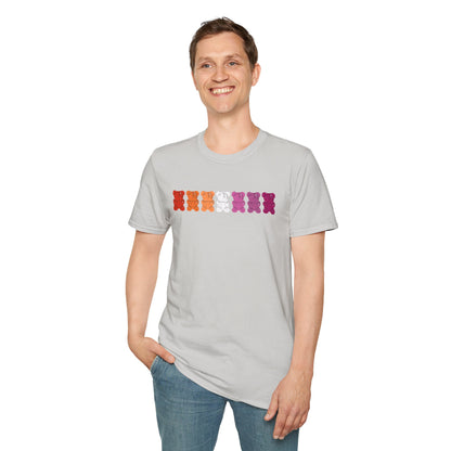 Lesbian Pride Gummy Bears Unisex Softstyle T-Shirt