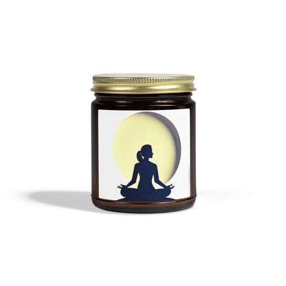 Yoga Moon Meditation Scented Candles, Coconut Apricot Wax (4oz, 9oz)