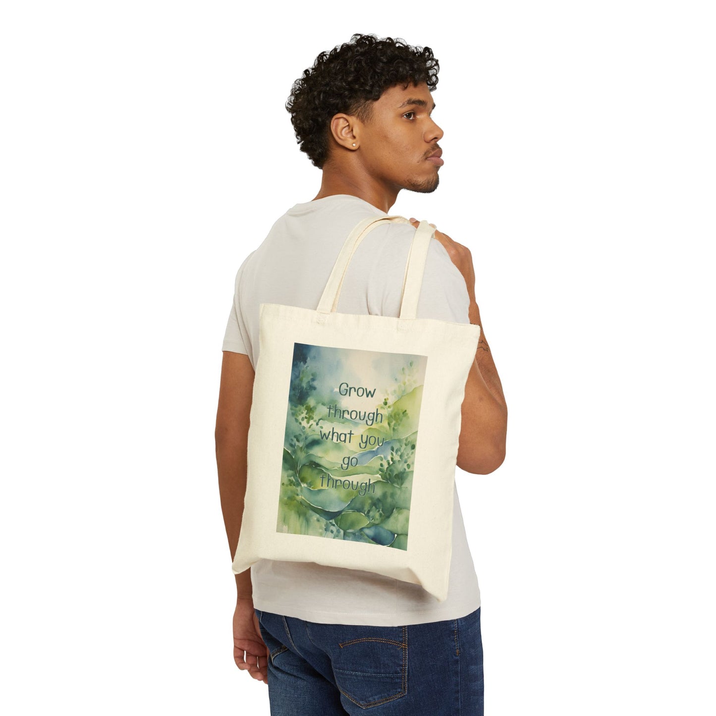 Grow Through What You Go Through Cotton Canvas Tote Bag