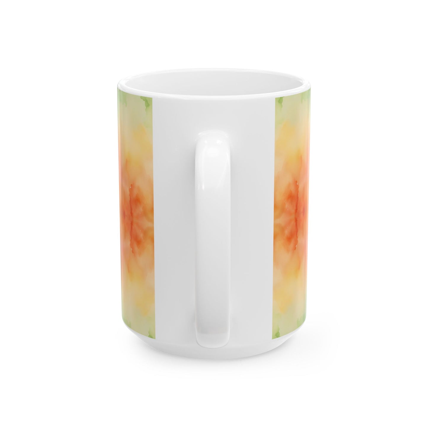 Warm Rainbow Watercolor Ceramic Mug, (11oz, 15oz)