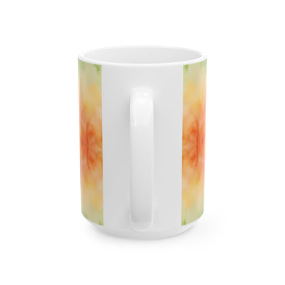 Warm Rainbow Watercolor Ceramic Mug, (11oz, 15oz)