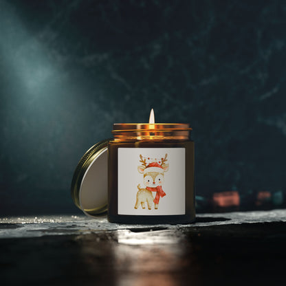 Reindeer Scented Candles, Coconut Apricot Wax (4oz, 9oz)