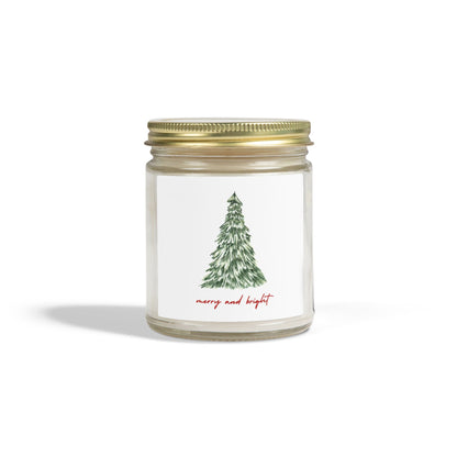 Merry and Bright Scented Candles, Coconut Apricot Wax (4oz, 9oz)