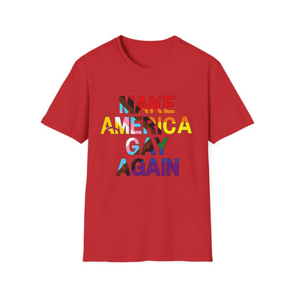 MAGA Make America Gay Again Pride Unisex Softstyle T-Shirt