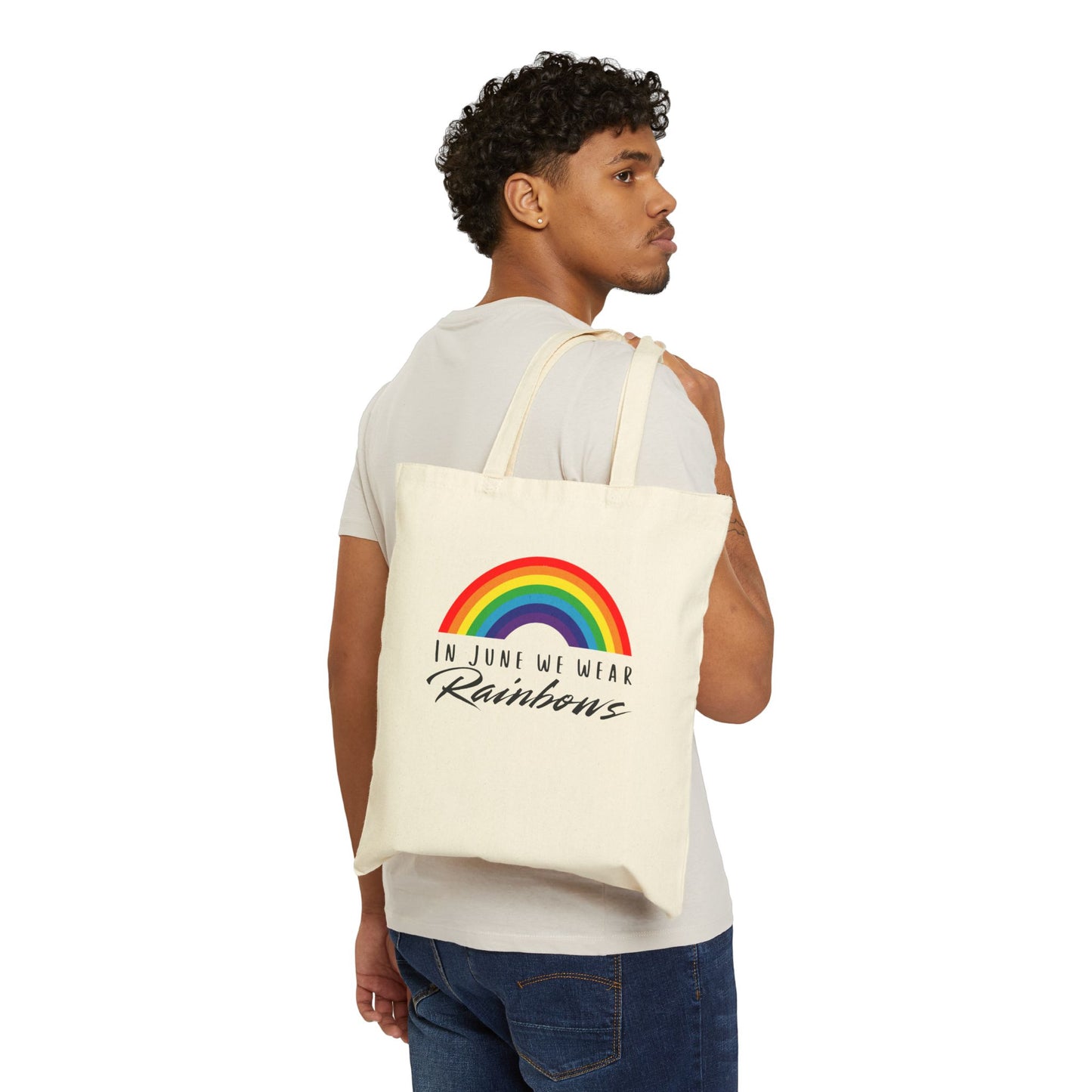 In June We Wear Rainbows Pride Canvas Tote