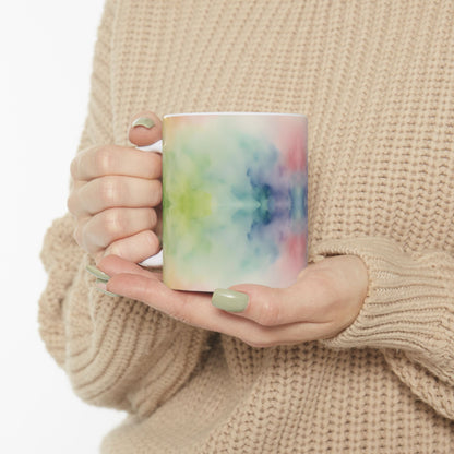 Watercolor Rainbow Ceramic Mug, (11oz, 15oz)