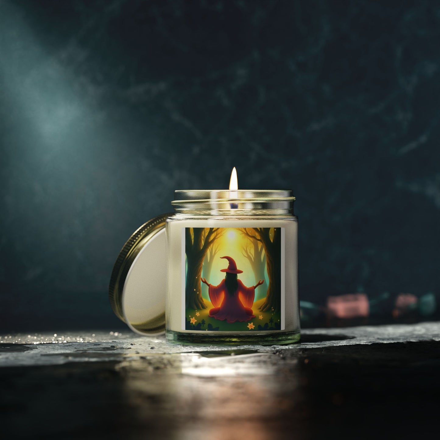 Forest Witch Meditation Scented Candles, Coconut Apricot Wax (4oz, 9oz)