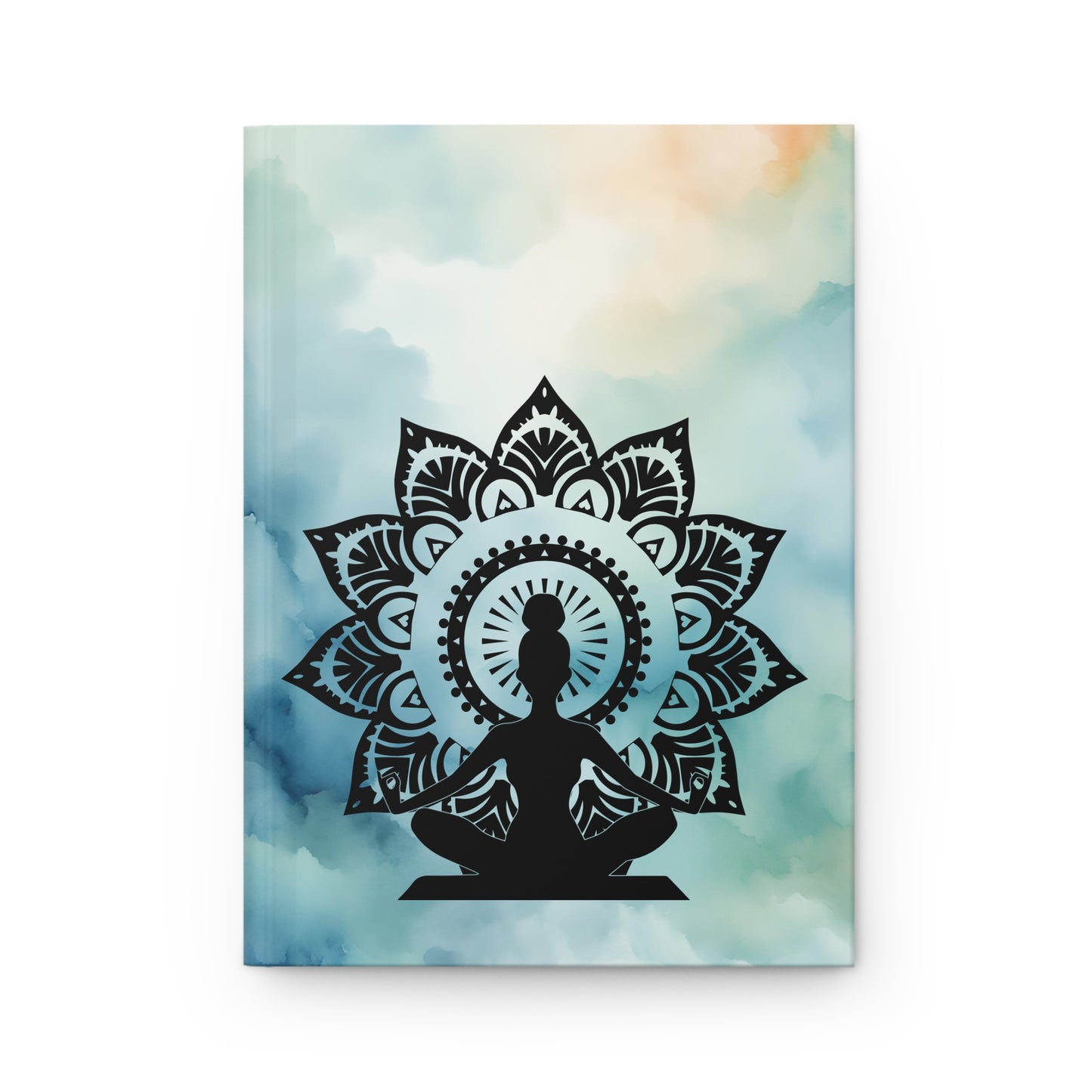 Watercolor Mandala Buddha Yoga Hardcover Journal Matte