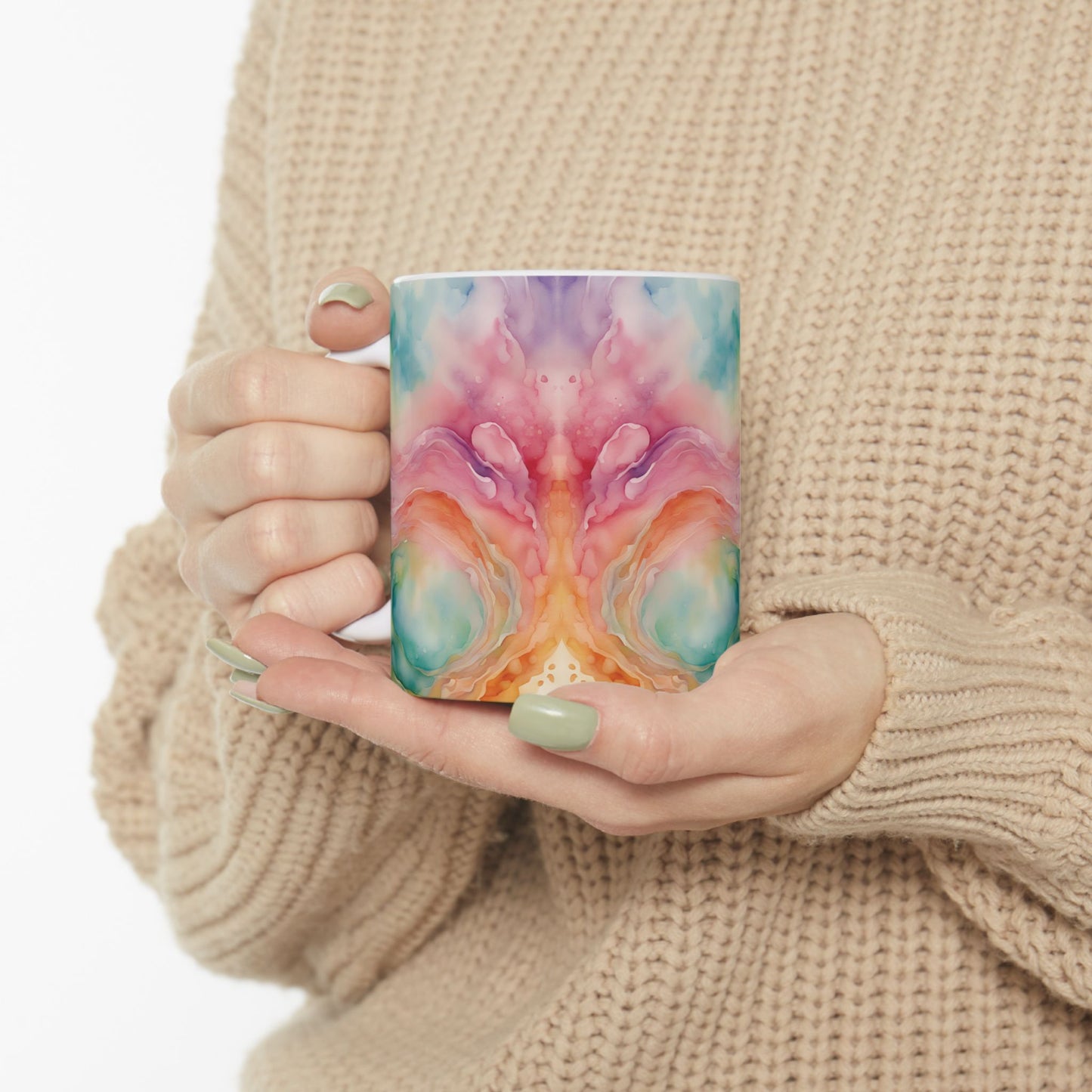 Watercolor Swirls Ceramic Mug, (11oz, 15oz)