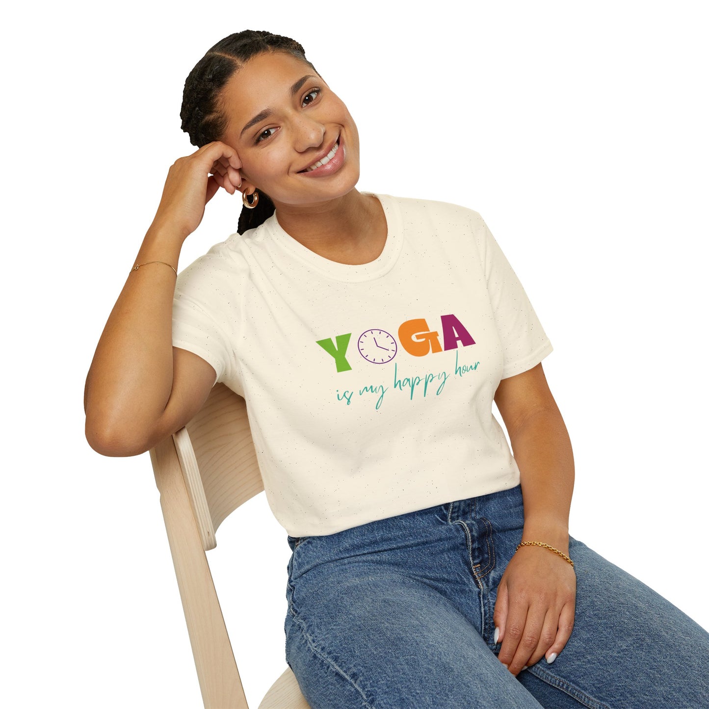 Yoga Is My Happy Hour Unisex Softstyle T-Shirt