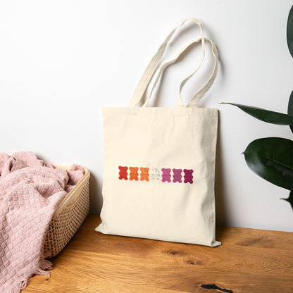 Lesbian Pride Gummy Bears Canvas Tote